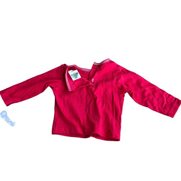 Vintage Baby Looney Tunes Baby Girls Shirt 12M Red Long Sleeve Tweety Bird READ - Picture 2 of 9